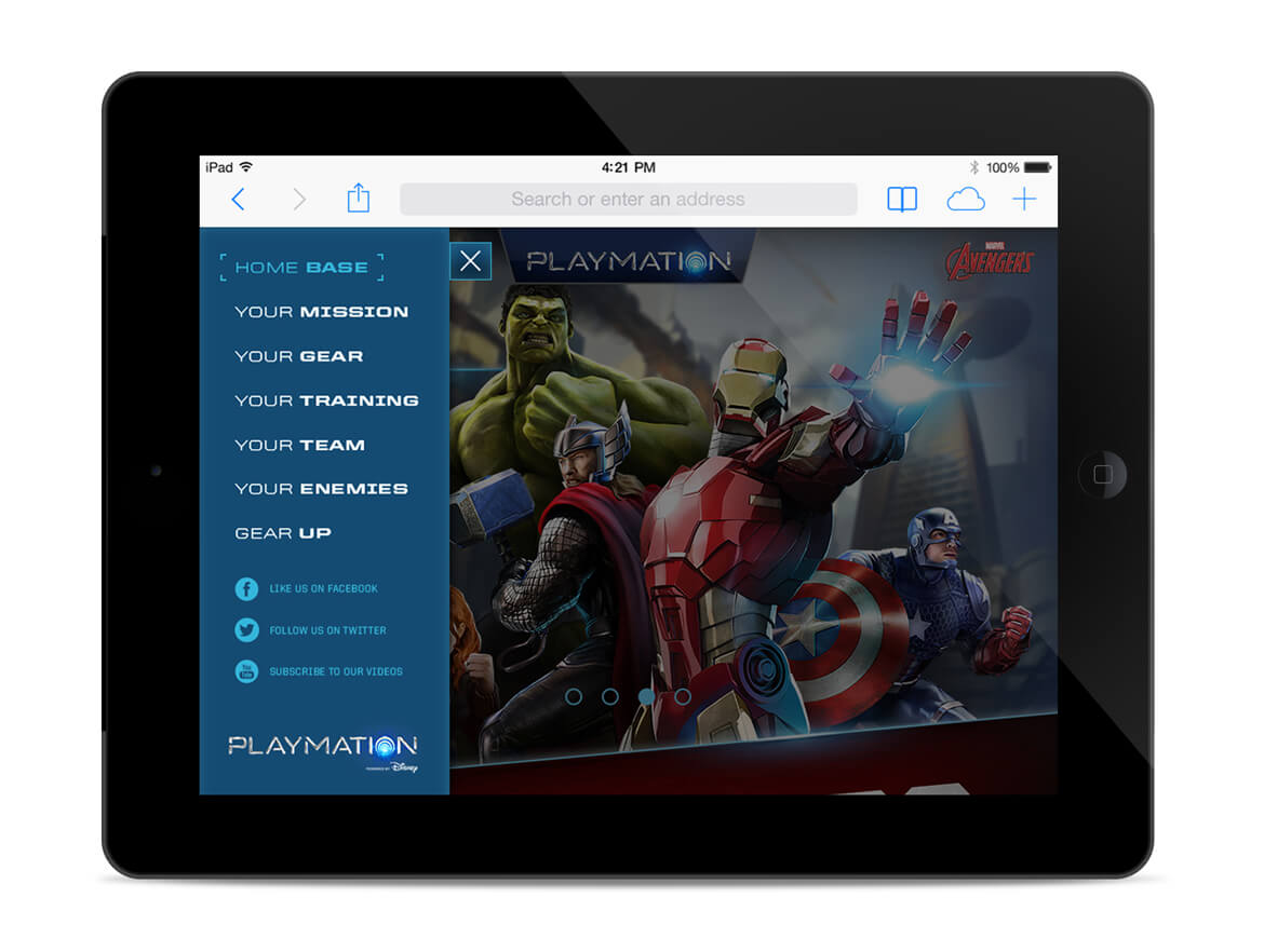 Avengers_website_ipad_menu